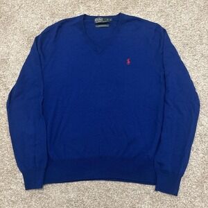 Polo Ralph Lauren Merino Wool‎ V-Neck Sweater | Royal Blue | Large